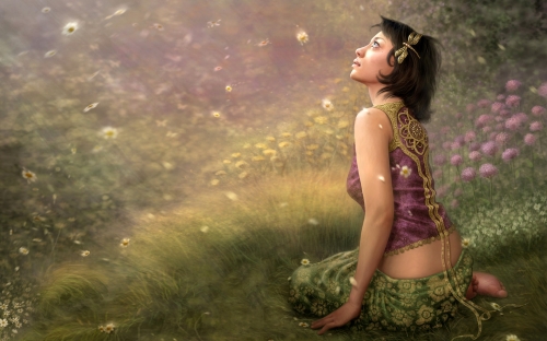 Girls in fantasy surroundings (147 wallpapers)