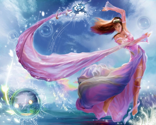 Girls in fantasy surroundings (147 wallpapers)