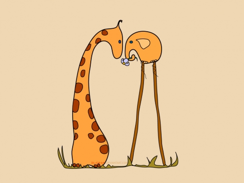 Wallpaper with giraffe elephants and other characters (80 wallpapers)