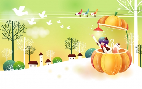 Children art illustration of artoonland (40 wallpapers)