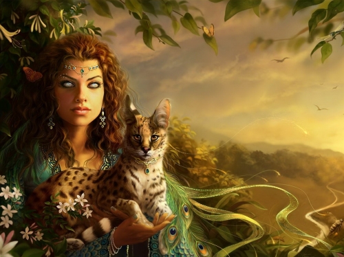 Wallpaper with colorful fantasy or not that girls world. [1024768] [fantasy, painting, girls] (1499 wallpapers)