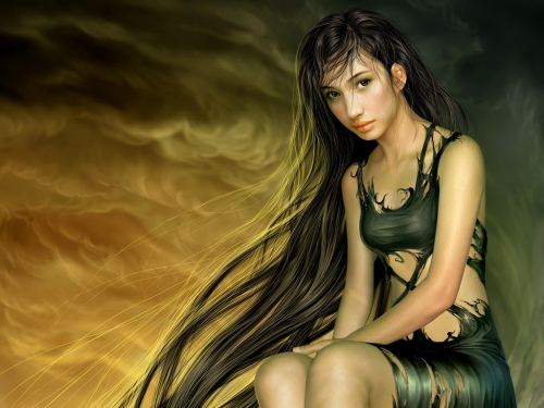 Wallpaper with colorful fantasy or not that girls world. [1024768] [fantasy, painting, girls] (1499 wallpapers)