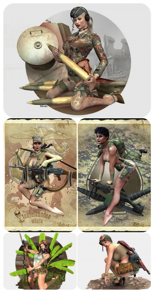 Designer Riguel - 3D girls in the military - (2011) JPEG (56 wallpapers) (Temporarily without archive)